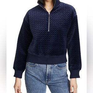 Club Monaco Quilted Velour Quarter-Zip